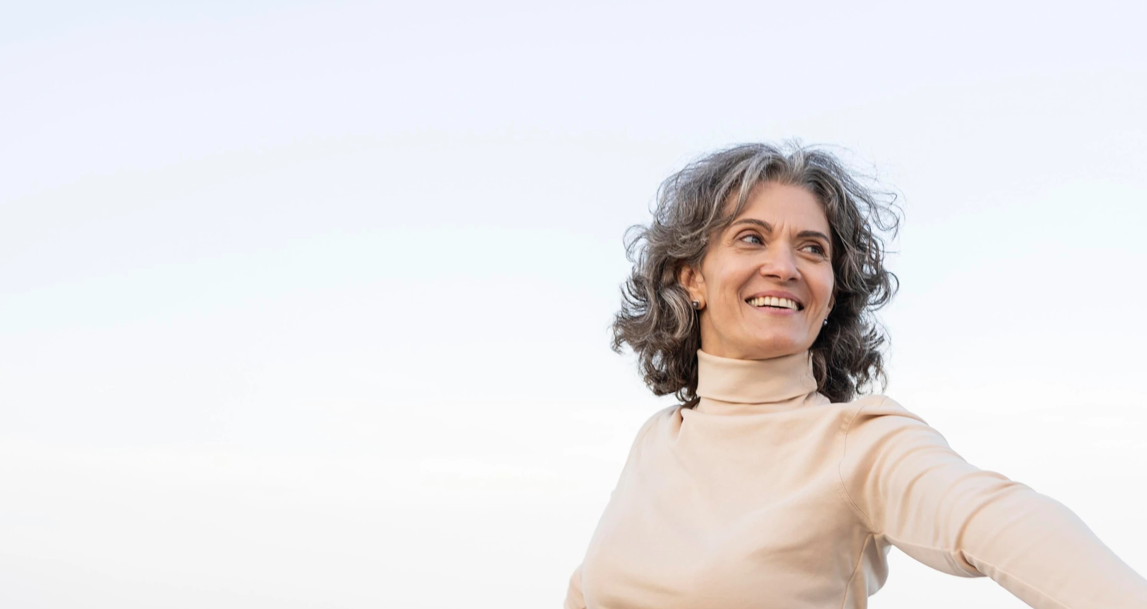 Smiling woman outdoors