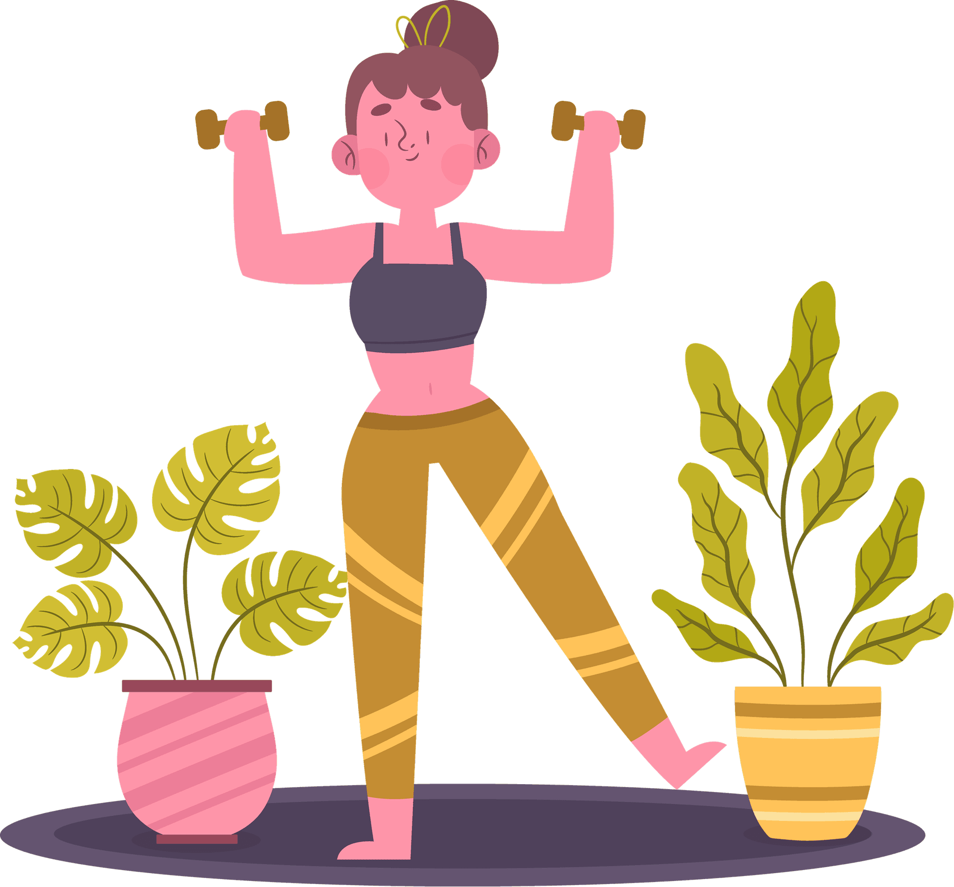 Woman working out illustration